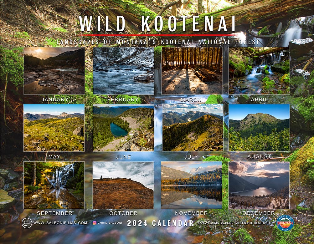 Wild Kootenai Calendar - 2024 - back