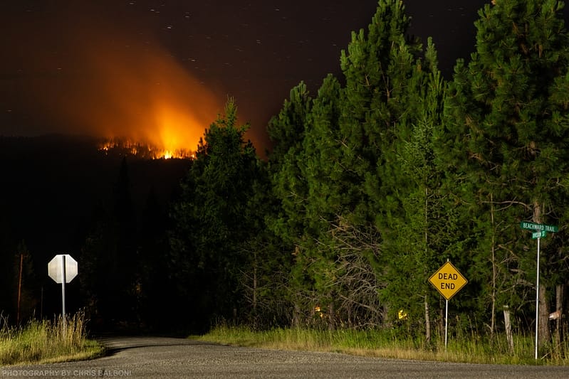 Ruby Fire near Troy, Montana. 2021.